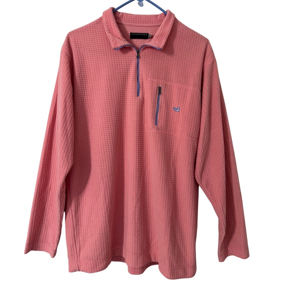 Southern Marsh Fieldtec Dune 1/4 Zip Pullover‎ Coral Pink Mens Size Small